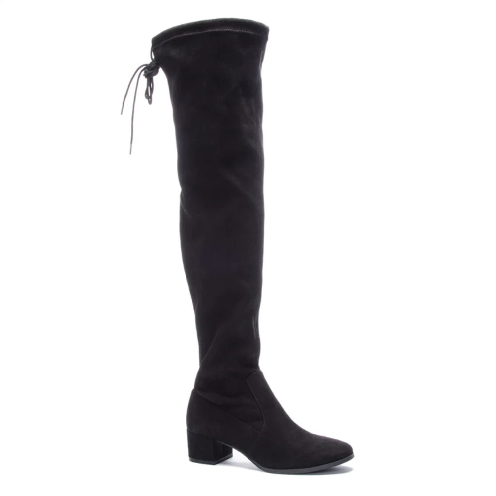 Suede knee high boots